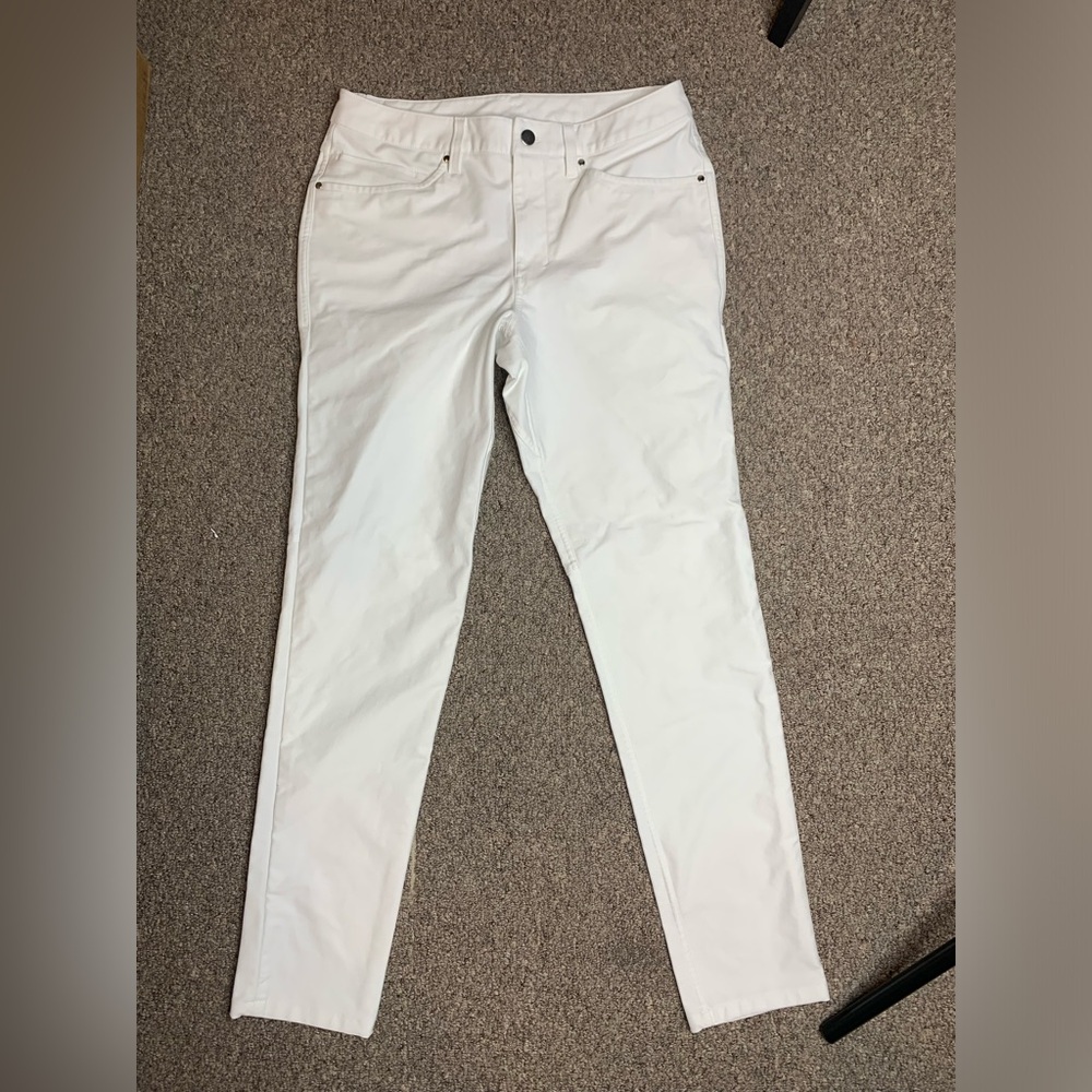 Lululemon Size 31 ABC Slim Fit 5 Pocket Pant Utilitech Trousers LM5ABNS White